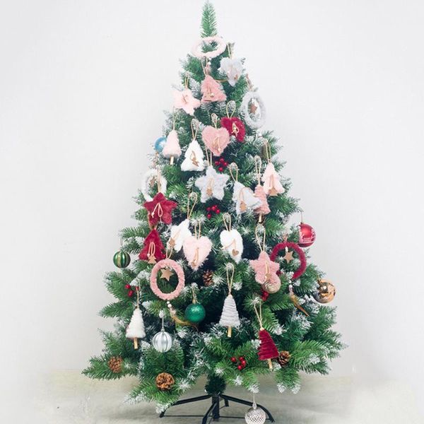 

christmas decorations 5pcs plush tree hanging pendant feather ornament xmas gift home decor1