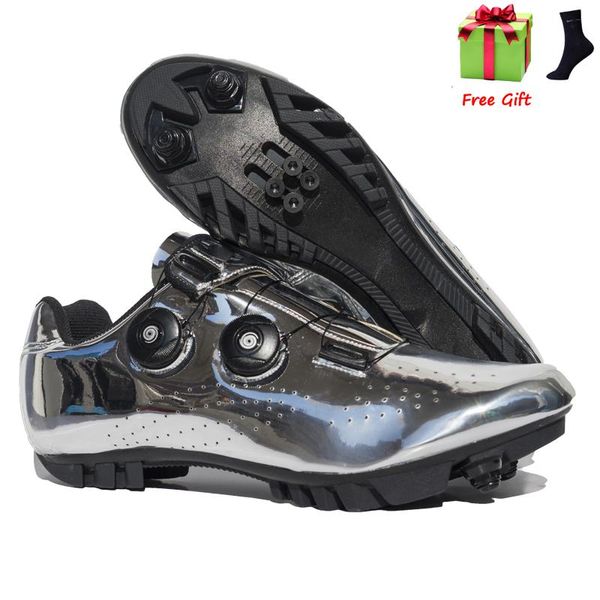 2021 Scarpe da ciclismo MTB da uomo Road Cross Country Bike da corsa da donna Mountain SPD Speed Flat Nail Calzature da ciclismo oro personalizzate