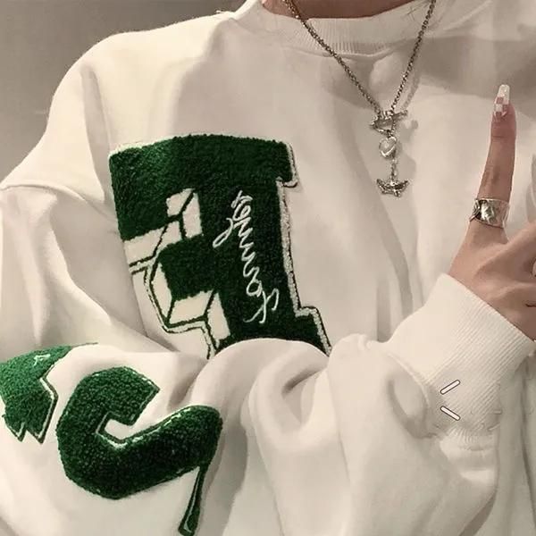 

women's hoodies & sweatshirts retro high street solid color long-sleeved loose letter printing warm punk y2k clothes harajuku o- neck s, Black