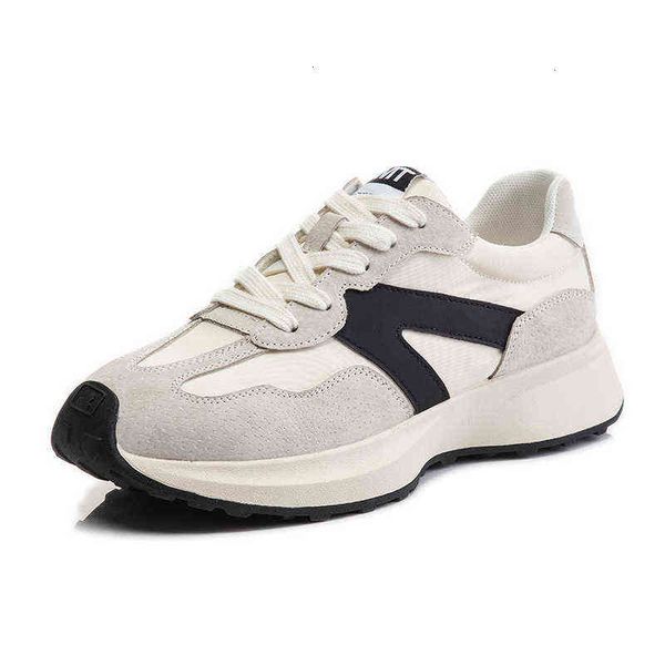 

forrt gump sho women's autumn 2021 shallow flat bottom casual sports thick running versatile leather