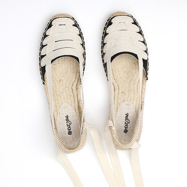 

comfort shoes for women luxury sandals strappy heels fashion closed elastic band 2021 girls low casual cotton fabric slip-on fl, Black