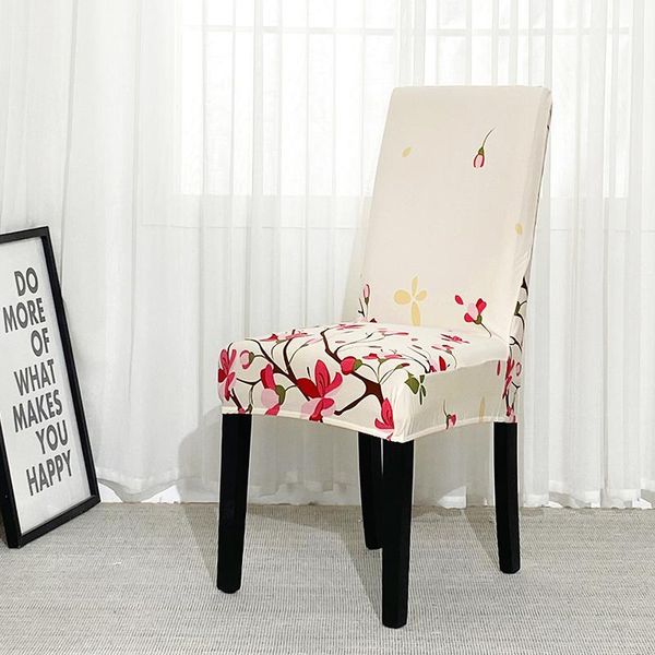 

chair covers dining cover spandex elastic pastoral print modern slipcovers furniture kitchen wedding