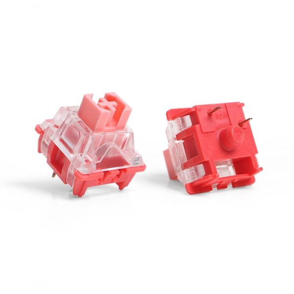 

keyboards momoka 62g linear 3 pin red pink switch for diy mechanical keyboard support rgb light 10pcs double spring pre-run switches