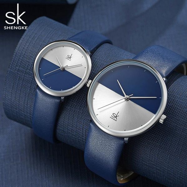 

wristwatches sk creative dial watch women watches casual leather ladies women's 2021 luxury blue color fashion relogio feminino, Slivery;brown