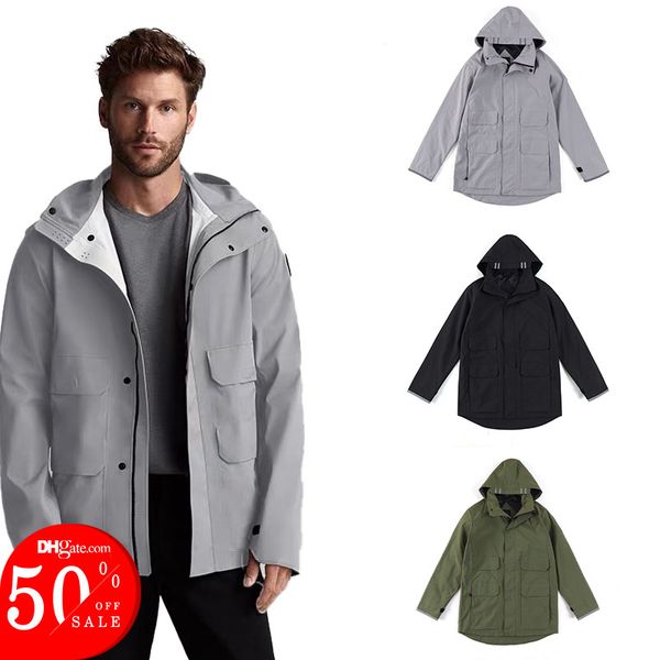 

2021 designer canada men's brand european size 90% duck solid color parker coat down jacket men's outdoor sports cold warm down ja, Black