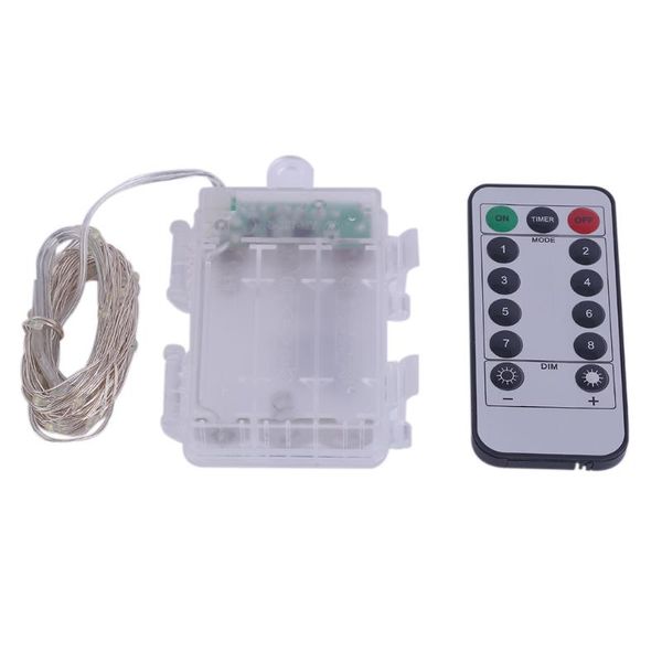 

interior&external lights 30 led silver wire string light fairy lamp festivals decorative 3 battery box with 8 function remote control