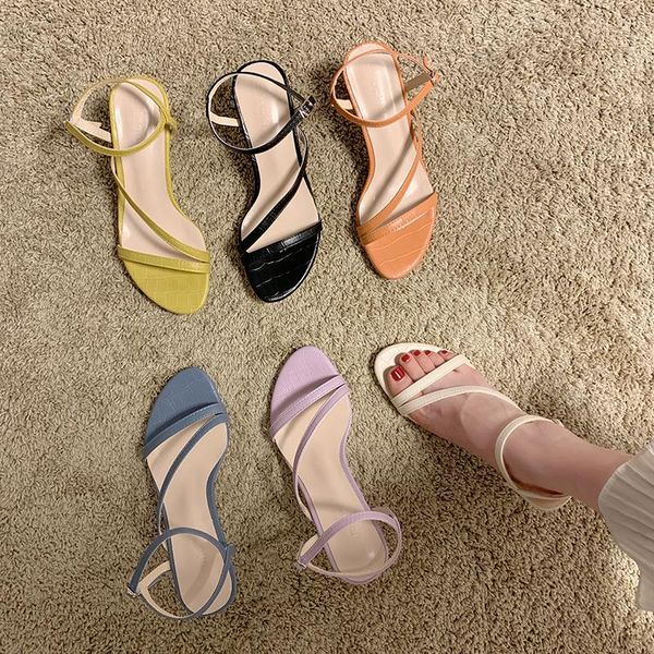 

dress shoes summer korean version square head versatile high heels, Black