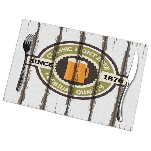 

mats & pads tableware pad placemats 6 pcstable mat non-slip classic light beer labels on old wood background for dining table