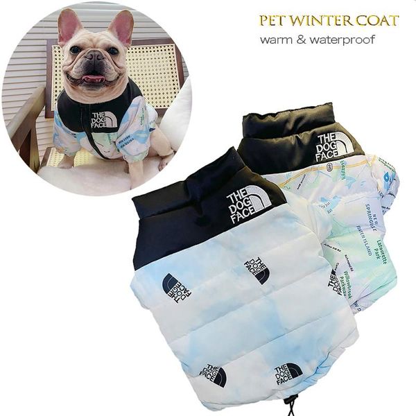 

winter pet dog warm coat waterproof jacket the face fashion pattern cat puppy costume reflective clothes apparel