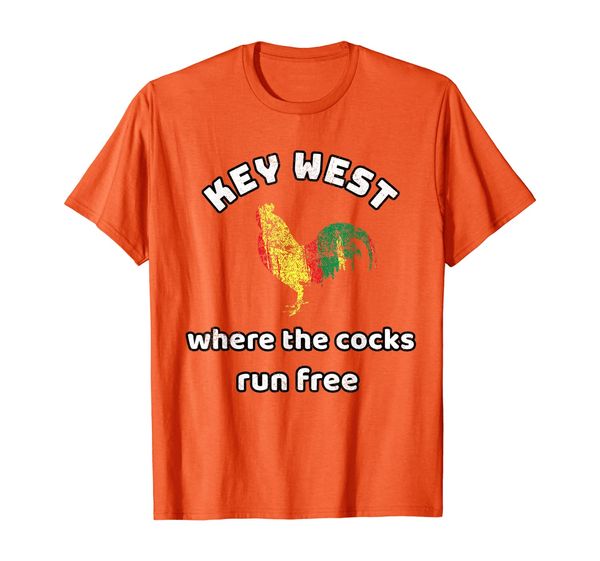 

Key West Florida Keys Rooster where the cocks run free T-Shirt, Mainly pictures