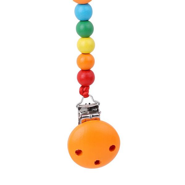 

pacifiers# arrival baby wood beaded pacifier clip dummy chain nipple holder infant soother teether for feeding