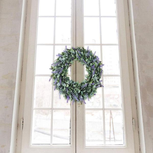 

simulation lavender hanging wreath garland for front decoration door christmas wedding party j8q1 decorative flowers & wreaths