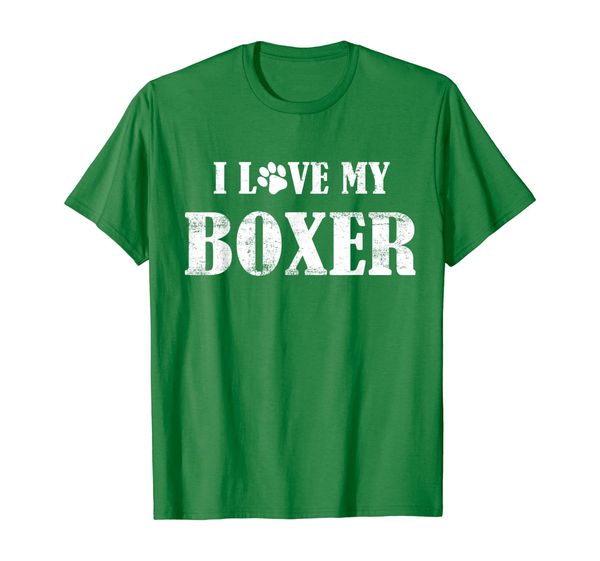 

i love my boxer t-shirt dog lover, White;black