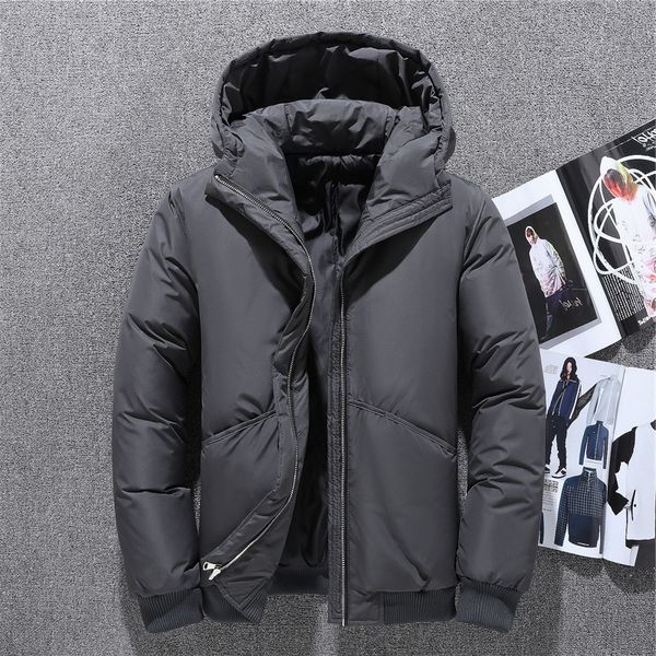 

2019 new winter jackets mens hooded tace & shark brand men's white duck down jacket windproof coat men wholesale, Black