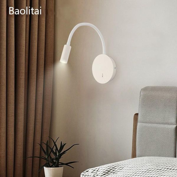 

nordic elbow adjustable led wall lamp with switch living room aisle bedroom bedside light