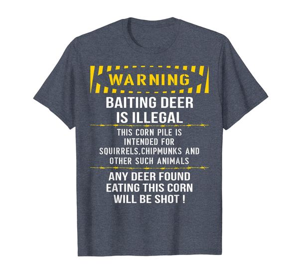 

warning baiting deer is illegal funny hunting t-shirt, White;black