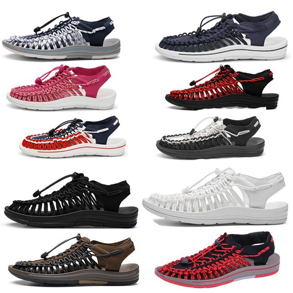 

70% off factory online large 2021 new breathable sandals women's fashion leisure woven sandals beach shoes korean couple, Black