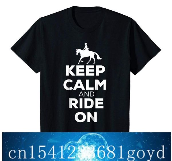 

men's t-shirts t shirts fashion clothing keep calm and ride on funny horse riding t-shirt, White;black