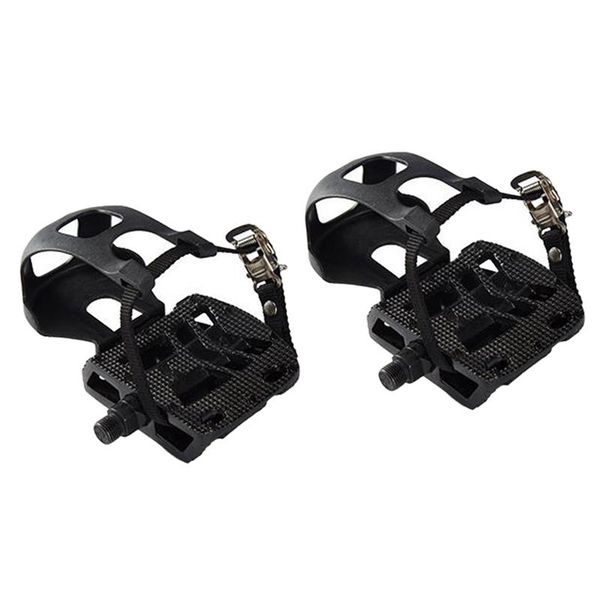 

bike pedals pedal 9/16 inch bicycle with toe clips cage, suitable for racing bikes, exercise bikes and all indoor bicycles