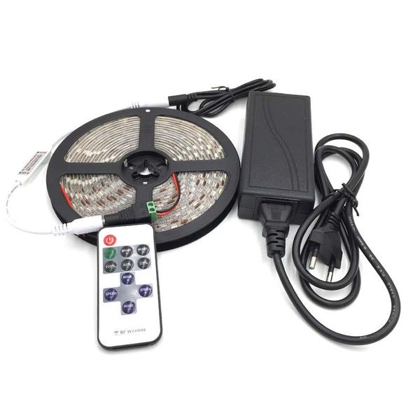 

strip 300 leds 5m waterproof led light white red blue + 12v 5a power adapter 11 keys rf controller dc connector strips