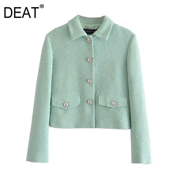 

[deat] spring fashion coat turn-down collar single-breasted solid color long sleeve temperament women blazer 13c923 210527, White;black