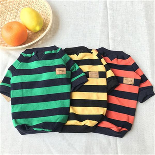 

dog apparel 100% cotton striped clothes for small dogs pajamas kawaii pet winter