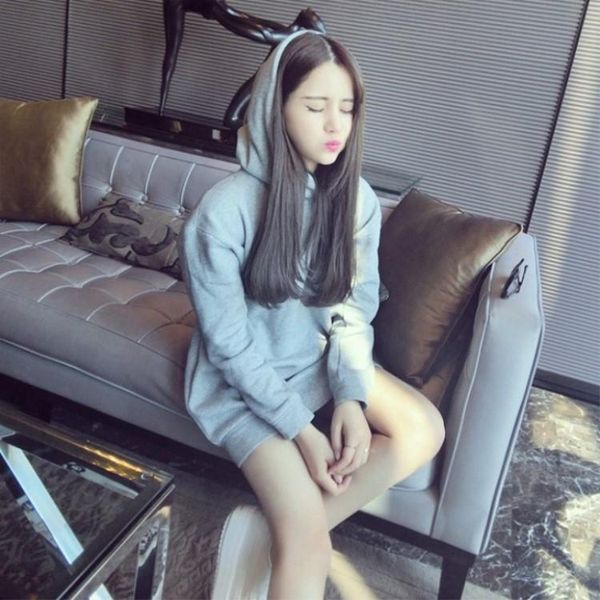 

women's hoodies & sweatshirts christmas sweatshirt women long sleeve patchwork ear hooded female lady autumn hoodie jacket coat, Black