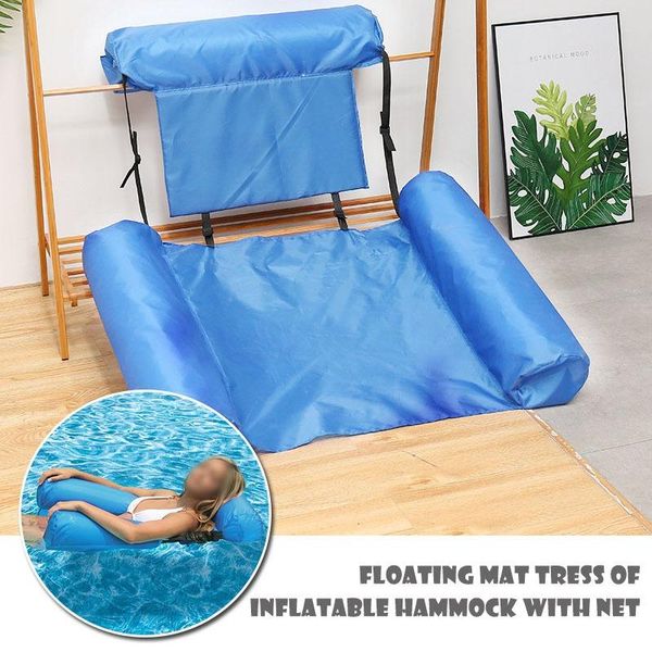 

life vest & buoy swimming pool mattress lounger chair summer inflatable foldable floating row hammock recliner ring for party toy