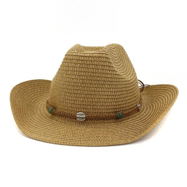 

cloches summer casual sun hats for women fashion jazz hat couple man beach sunhat straw panama hollow belt visor caps, Blue;gray
