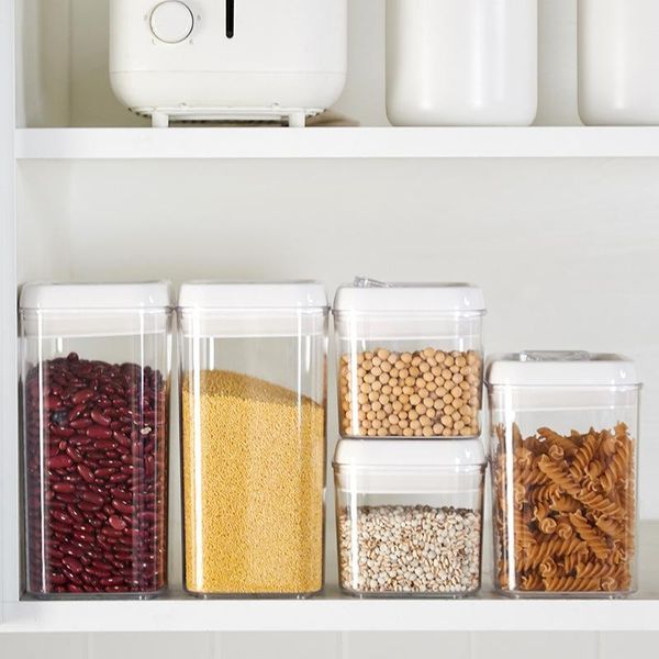 

storage bottles & jars kitchen whole grains sealed tank grade rice noodles nuts box with lid transparent milk powder snack
