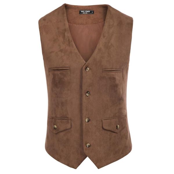 

men's vests men western waistcoat stylish v-neck single breasted handkerchief hem vest coats formal ball gown party business office wor, Black;white