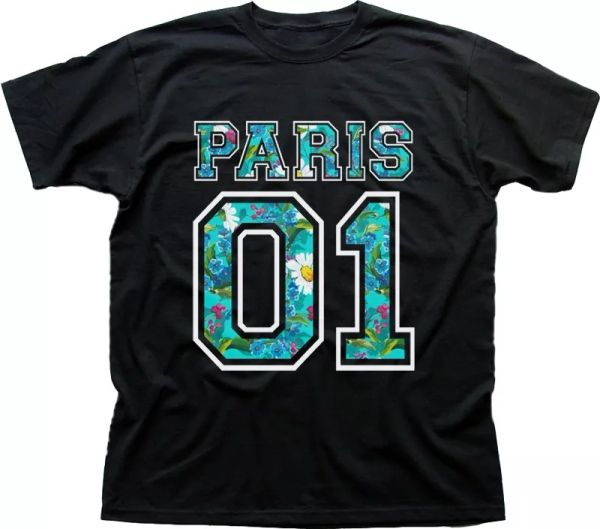 

paris new york ny tokyo white black printed cotton t-shirt 9630