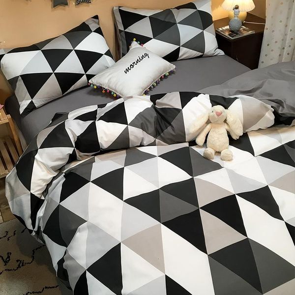 

nordic geometric print duvet cover 100% cotton quilt bed sheet pillowcase 3/4pcs 150x200cm/200x230cm/220x240cm bedding set sets