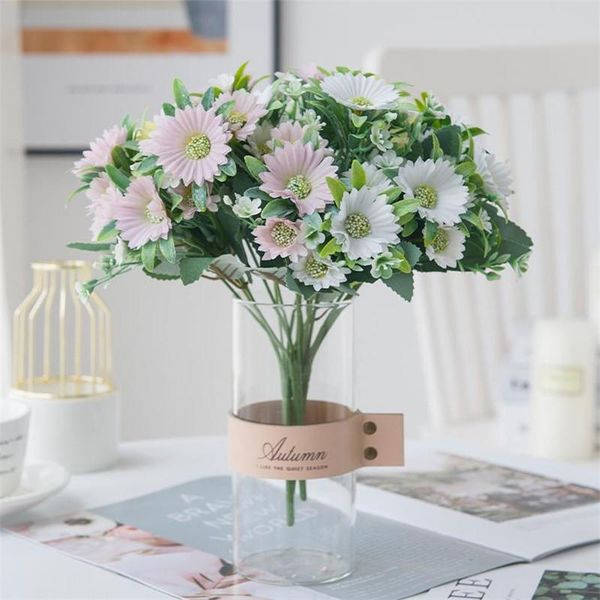 

decorative flowers & wreaths one fake spring daisy 15.35" length simulation sunflower green leaf for wedding home artificial