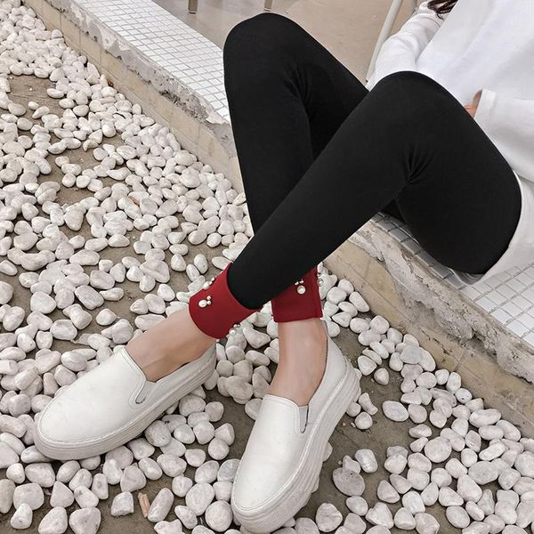 

maternity bottoms fashion trousers spring autumn pregnant slim-fit leggings pregnancy embroidered flares pants plus size, White