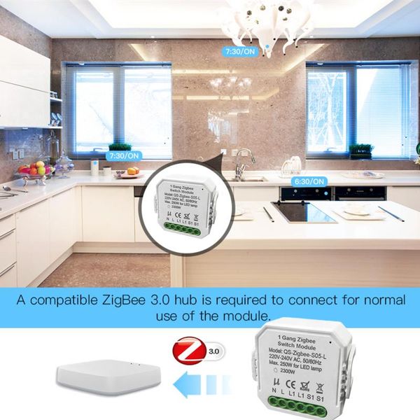 

smart home control zigbee single fire switch household 220-240v graffiti mobile phone voice module on-off device