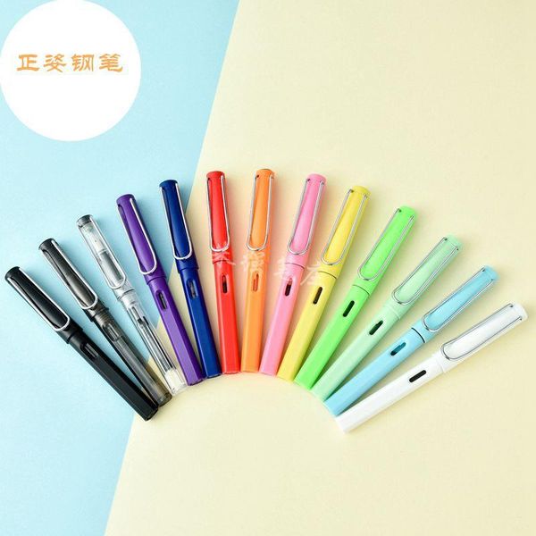 

positive posture color transparent student pen calligraphy writing ink sac fountain pens