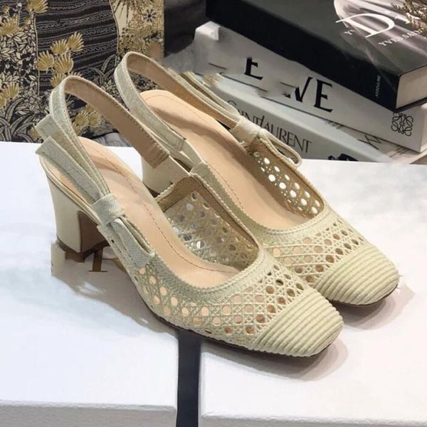 

design shoes woman chunky high heels square toe zapatos de mujer cutouts sandals butterfly weave ladies pumps dress, Black