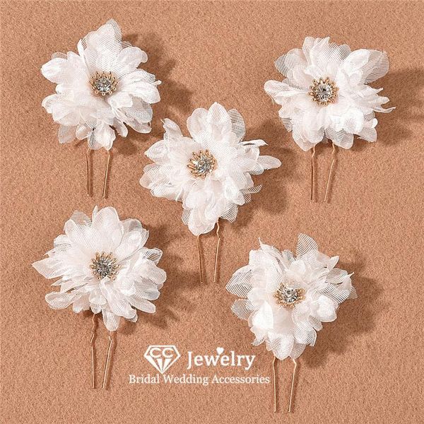 

hair clips & barrettes hairpin wedding accessories for women engagement jewelry bridal hairwear flower shape headdress sticks party gift, Golden;silver