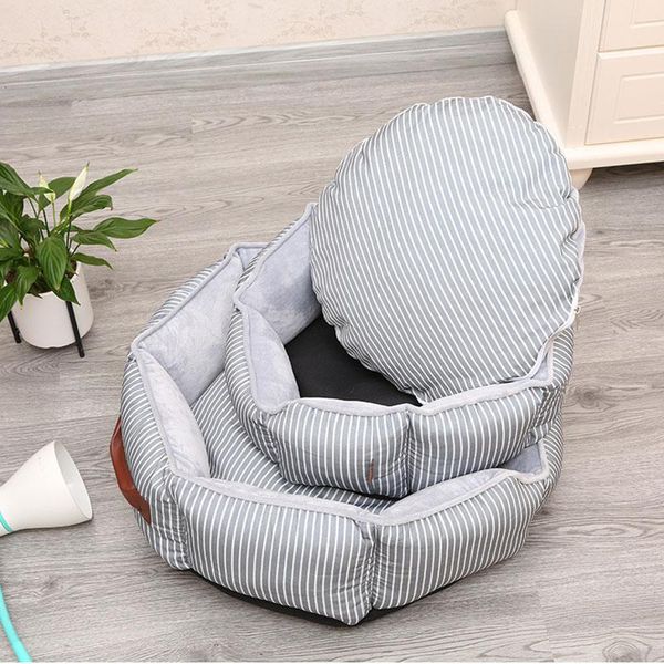 

pet kennel removable and washable dog bed british style cat cushion sofa with pillow puppy house sleeping bag kennels & pens