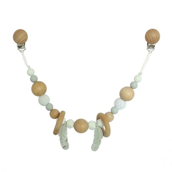 

stroller parts & accessories pram chain with clips wooden string mobile rattle toys