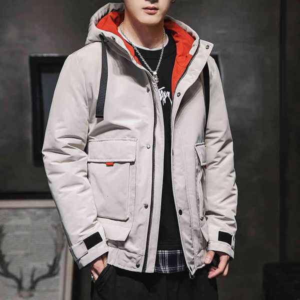 

men's jackets winter men warm big pockets casual hooded solid cotton thicken streetwear outwear coat size 7jre, Black;brown