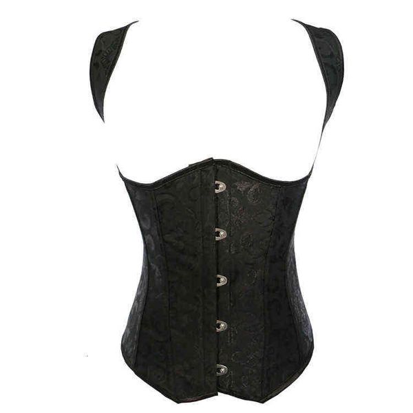 

waist tummy shaper corset steel embroidered waist closure court corset
