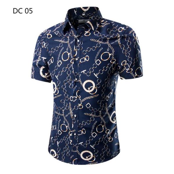

men's dress shirts 2021 summer flower shirt short sleeve youth fashion casual slim larger 3xl, White;black