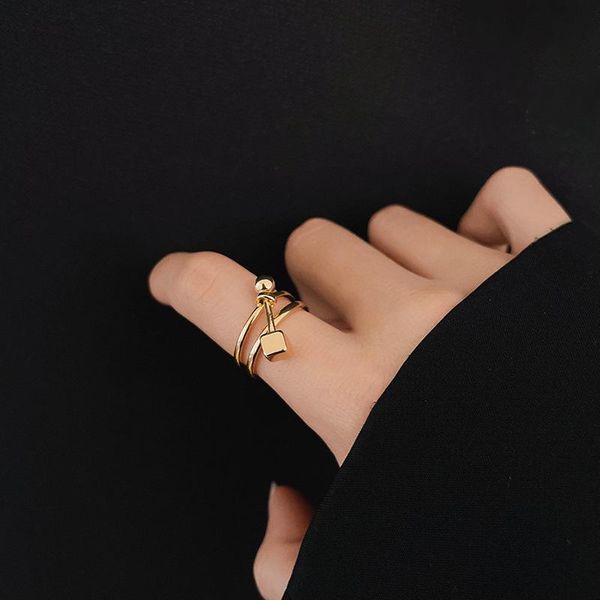 

wedding rings surprise price jewellery real design geometric adjustable finger girl ring for women women's, Slivery;golden