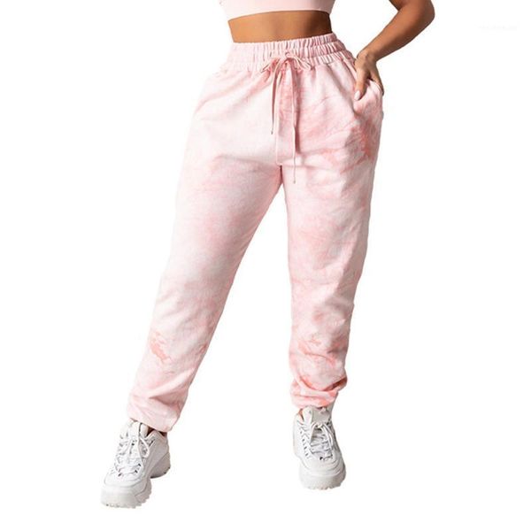 

women's pants & capris female trousers, floral print high waist long causal with drawstring for spring fall, pink/purple/light blue, Black;white