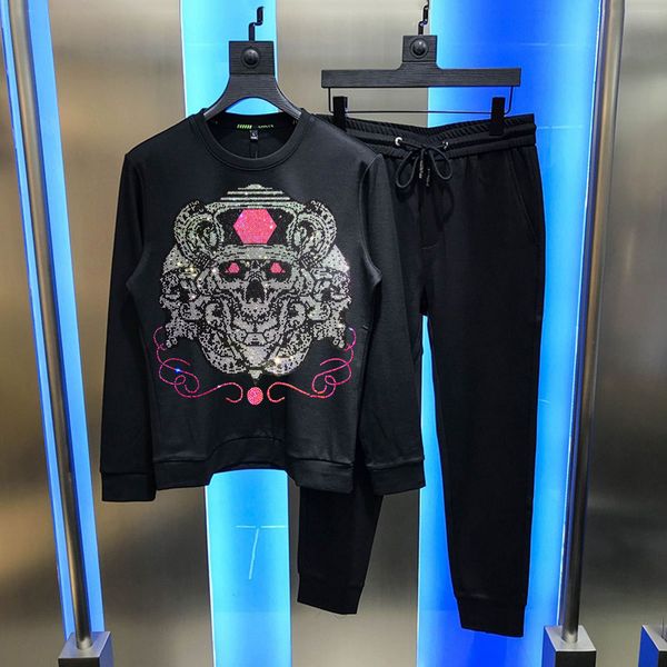 

men's tracksuits superbrand luxury thin hoodie plus sports pants of men day skull suit sweater sweatshirt autumn and winter o5w0, Gray