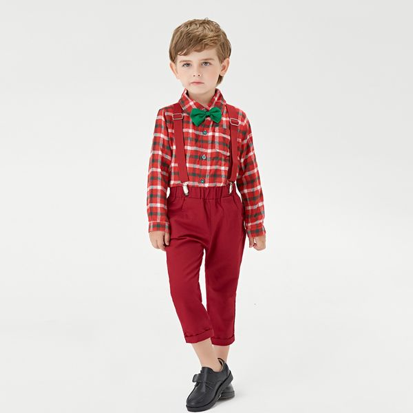 

children's autumn suit plaid shirt and two piece trousers, Blue