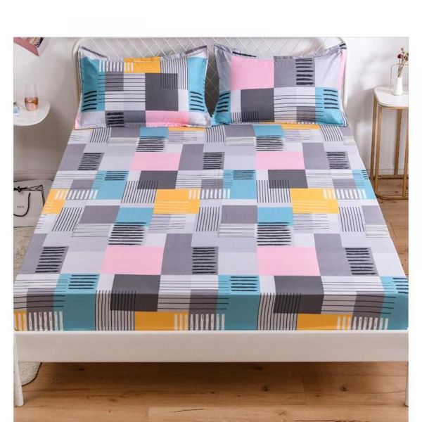 

sheets & sets 24 designs bedsheets geometric printed fitted sheet with elastic cotton blend mattress cover single queen king