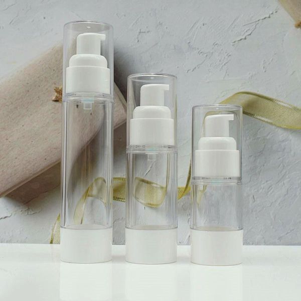 

100pcs 15ml 30ml 50ml airless bottle lotion essence refillable bottles make up pump storage & jars